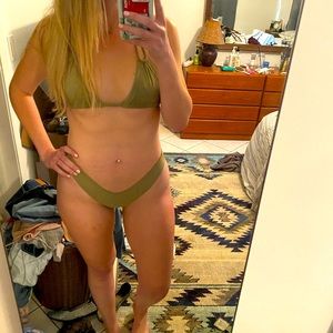 Montce green suede bikini